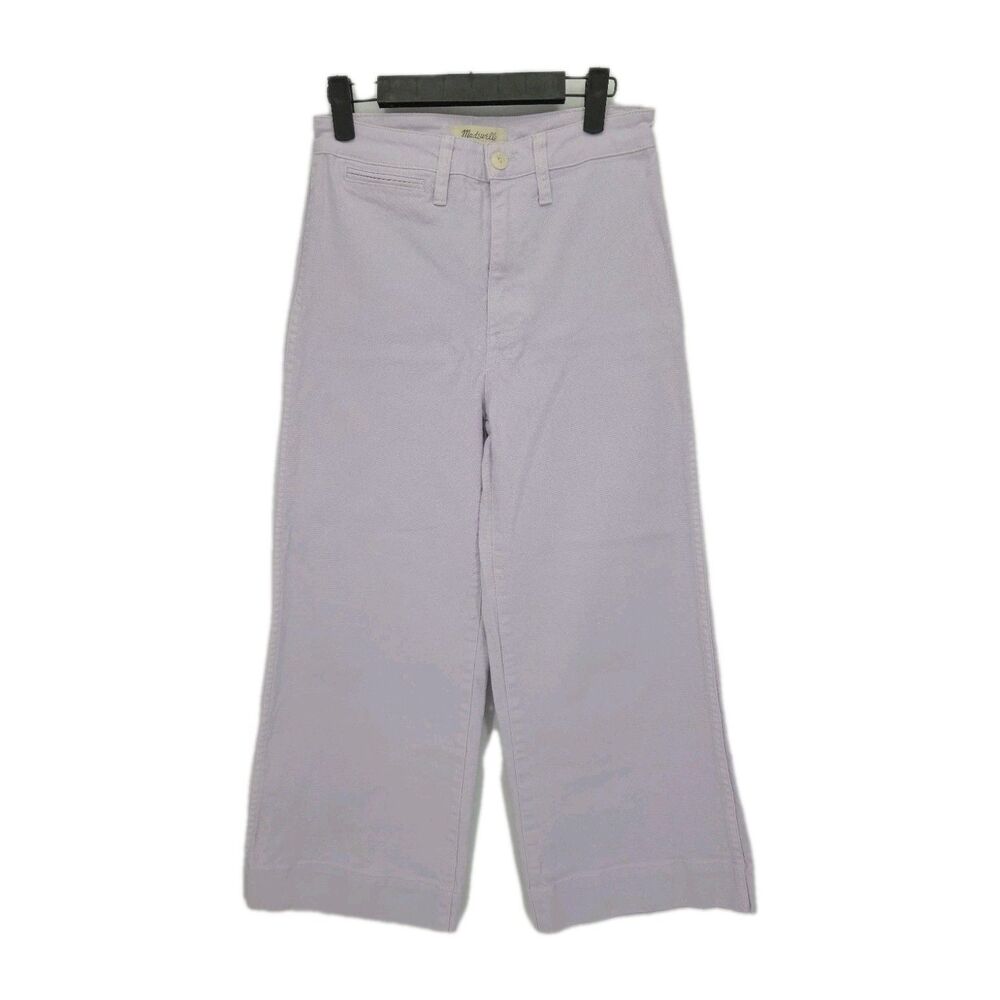 Madewell Womens Emmett Crop Wide Leg Denim Pants Lilac Purple Size 26 - Picture 1 of 4